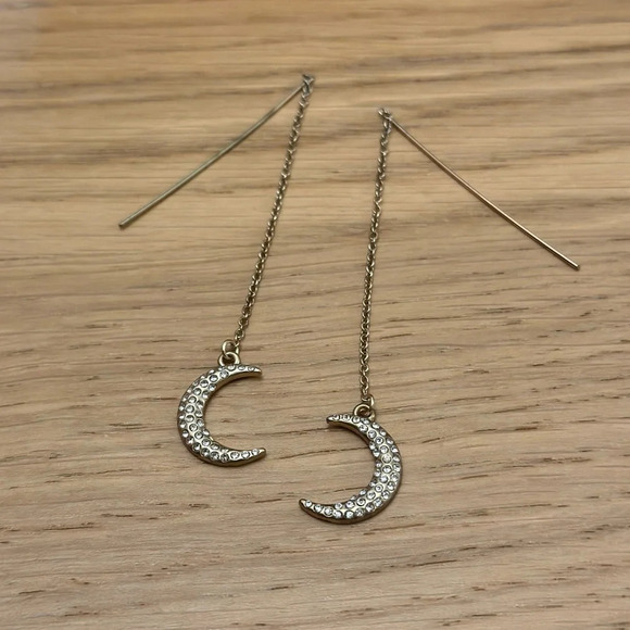 Gold Moon Drop Earrings 🌙​ - Picture 1 of 3